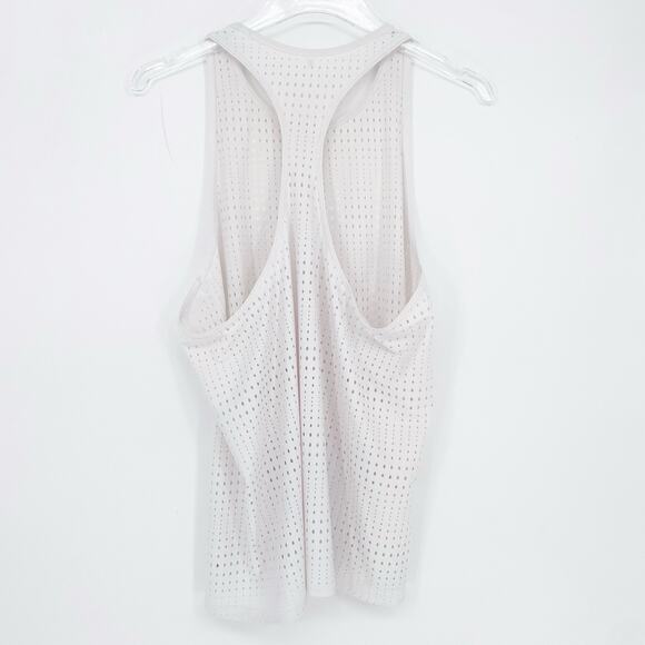 Athleta A Game Black Tank Top Size XL Racerback Perforated Sleeveless White - Picture 8 of 10